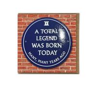 Brainbox Candy - Funny Birthday Card - 'Total Legend' - Quality Embossed Card - Cheeky Birthday Humour Card - For Him Her Men Women Friends