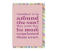 Brainbox Candy - Funny Birthday Card - 'Trip Around The Sun' - Hilarious Cards For Him Her - Cheeky Birthday Humour - Amusing Novelty Cards For Friends Mates - Cute A6 Size - Blank Inside