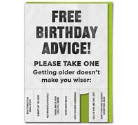 Brainbox Candy - Funny Birthday Card - With Tearable Strips - 'Free Birthday Advice' - Hilarious Cards For Him Her - Cheeky Birthday Humour - Amusing Novelty Cards For Friends Mates - Blank Inside