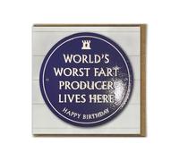 Brainbox Candy - Funny Birthday Card - 'Worlds Worst Fart Producer' - Quality Embossed Card - Cheeky Birthday Humour Card - For Him Her Men Women Friends