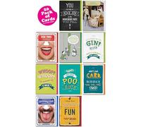 Brainbox Candy - Funny Birthday Cards - 20 Card Bundle Pack - Multipack of Greeting Cards - Mixed Designs - For Him Her Women Men - Supply Bulk Buy