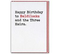 Brainbox Candy - Funny Birthday Cards Silly Humorous Happy Birthday - 'Baldilocks' - Perfect For Best Friends Mates Him Her Boyfriend Girlfriend Partner