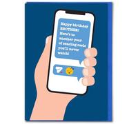Brainbox Candy - Funny Brother Birthday Card - 'Reels Youll Never Watch' - Cheeky Social Media Joke - Amusing Greeting Card for Brother Sibling - Blank Inside
