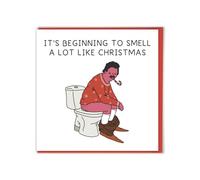 Brainbox Candy - Funny Christmas Card - ‘Beginning To Smell Like Christmas’ - Otherwhats - Hilarious Cartoon Humour - Surreal Cartoonist - Cheeky Xmas Cards For Men Women Friends Mates