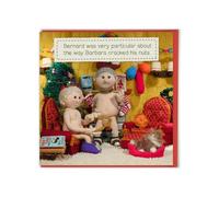 Brainbox Candy - Funny Christmas Card - Nudinits - ‘Cracked His Nuts’ - Cheeky Festive Xmas Humour - Fun Knitted Novelty - For Him Her Men Women Friends Partner