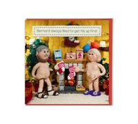 Brainbox Candy - Funny Christmas Card - Nudinits - ‘Gets His Up First’ - Cheeky Festive Xmas Humour - Fun Knitted Novelty - For Him Her Men Women Friends Partner