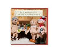 Brainbox Candy - Funny Christmas Card - Nudinits - ‘Soft One’ - Cheeky Festive Xmas Humour - Fun Knitted Novelty - For Him Her Men Women Friends Partner