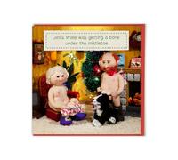 Brainbox Candy - Funny Christmas Card - Nudinits - ‘Willie’s Bone’ - Cheeky Festive Xmas Humour - Fun Knitted Novelty - For Him Her Men Women Friends Partner