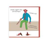 Brainbox Candy - Funny Christmas Card - 'Socks Again' - Otherwhats - Hilarious Illustration - Rude Cartoon Humour - Surreal Cartoonist - Cheeky Xmas Cards For Men Women Friends Mates