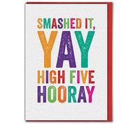 Brainbox Candy - Funny Congratulations Card - 'Smashed It' - Well Done Exams - For Him Her Son Daughter Friend Mates Graduate Uni Students - Novelty Humour Cards