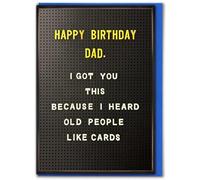Brainbox Candy - Funny Dad Birthday Card - 'I Heard Old People Like Cards' - Getting Old Joke - Retro Letter Board Design - Cheeky Joke Cards For Dads With A Sense Of Humour - Blank Inside