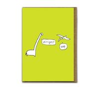 Brainbox Candy - Funny (Embossed) Birthday Card - 'Aright?' - Silly Humour Cards - Cartoon Illustration - Quirky Cards for Him Her Friends - Happy Birthday