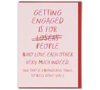 Brainbox Candy - Funny Engagement Card - 'Engaged Losers' - Cheeky Congratulations Card - Witty Novelty Humour Cards For Friends Couples - Blank Inside