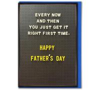 Brainbox Candy - Funny Father's Day Card - 'Right First Time' - Cheeky Card From Son Daughter - Witty Amusing Humour - Joke Cards For Dad Father