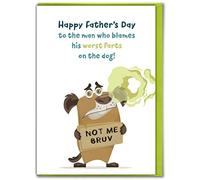 Brainbox Candy - Funny Father's Day Card - 'Worst Farts Dog' - Hilariously Funny Cards - Cheeky Cards For Dad From Son Daughter