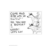Brainbox Candy Funny Humorous 'David Shrigley Ride With Us' Novelty Postcard
