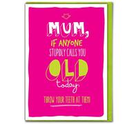 Brainbox Candy - Funny Mother's Day/Birthday Card - 'Mum Throw Your Teeth' - Perfect Hilarious Joke Card Insult Your Mum And Buy Her A Mothers Day/Birthday Gift