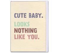Brainbox Candy Funny New Baby Card - 'Looks Nothing Like You' - Large Size - Office | Work Group Signing Card - Gender Neutral - Cheeky Paternity Maternity Card - New Parent | Coworker - Blank Inside