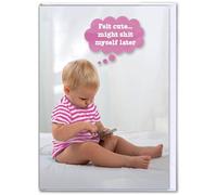 Brainbox Candy Funny New Baby Girl Card - 'Felt Cute... Might Sh*t Myself' - Large A4 Size - Office | Work Group Signing Card - Cheeky Paternity & Maternity Leaving Card - Blank Inside