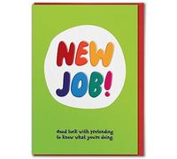 Brainbox Candy - Funny New Job Embossed Card - 'Good Luck Pretending' - Cheeky Good Luck In New Job - For Him Her Friend Mate Work Colleague - Novelty Humour Cards