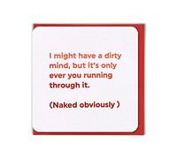 Brainbox Candy - Funny Valentines Cards - 'Dirty Mind Only You Running Through It' - Cheeky Valentines Day Cards For Him Her Boy Girlfriend Husband Wife Partner
