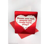 Brainbox Candy - Funny Valentines Cards - 'Poems Are Hard' - Rude Valentines Day Cards For Him Her Boyfriend Girlfriend Husband Wife Partner Small Red Foiled Card
