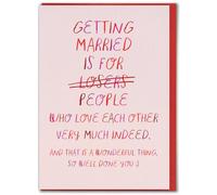 Brainbox Candy - Funny Wedding Card - 'Married Losers' - Cheeky Congratulations Card - Amusing Novelty Humour - Witty Cards For Bride Groom Newlyweds Friends Couples - Blank Inside