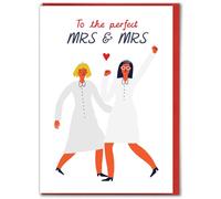 Brainbox Candy - Funny Wedding Card - 'Perfect Mrs & Mrs' - Hilarious Cards For Couple - Cheeky Humour Gay Wedding Cards - For Women Friends Mates