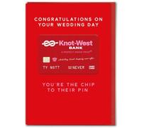 Brainbox Candy Funny Wedding Card - 'You're The Chip To Their Pin' - Novelty 3D Design - Congratulations - Amusing Celebration Humour - For Bride Groom Newlyweds Friends Happy Couple