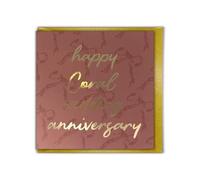 Brainbox Candy - Happy 'Coral Wedding Anniversary' Card - 35th Anniversary - Elegant Gold Foil Design - 35 Wonderful Years Together - For Husband Wife Couple Parents - Greeting Card Blank Inside