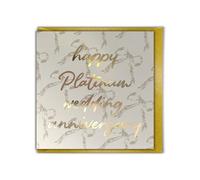 Brainbox Candy - Happy 'Platinum Wedding Anniversary' Card - 70th Anniversary - Elegant Gold Foil Design - 70 Wonderful Years Together - For Husband Wife Couple Parents - Greeting Card Blank Inside