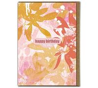Brainbox Candy - Lovely Birthday Card - 'Happy Birthday' - Autumn Leaves - Cute Cards For Her Girls Women Friend