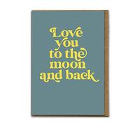 Brainbox Candy - Namaste - 'Moon And Back' Card - Cute A6 - Birthday Card - Perfect For Friends Men Women Boy Girlfriend Partner