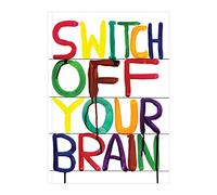 Brainbox Candy Official David Shrigley - Funny A5 Notebook | Notepad - 'Switch Off Your Brain' - Perfect Bound - 96 Feint Lined Pages (48 Sheets) - Gift Ideas For Him Her Men Women Friends