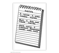 Brainbox Candy Official David Shrigley - Funny A6 Notebook - 'I Wish I'd Taken Notes' - Feint Lined - Pocket Notebook Journal - Small Gift Ideas For Him Her Friends