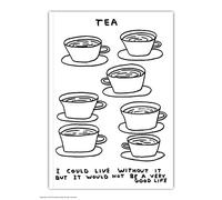 Brainbox Candy Official David Shrigley - Funny A6 Notebook - 'Live Without Tea' - Feint Lined - Pocket Notebook Journal - Small Gift Ideas For Him Her Friends