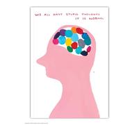 Brainbox Candy Official David Shrigley - Funny A6 Notebook - 'Stupid Thoughts' - Feint Lined - Pocket Notebook Journal - Small Gift Ideas For Him Her Friends