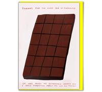Brainbox Candy Official David Shrigley - Funny Birthday Card - 'Thanks For Chocolate' - Witty Amusing Birthday Humour - For Him Her Men Women Friends - Quirky Cards For Art Lovers
