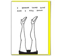 Brainbox Candy Official David Shrigley - Funny Birthday Cards - Altenative Card Humour - 'I Drank Some Wine' Card - Perfect for Friends Him Her Boyfriend Girlfriend Partner - Sold