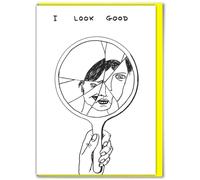 Brainbox Candy Official David Shrigley - Funny Birthday Cards Humorous Happy Birthday ‘Broken Mirror’ Perfect For Best Friends Mates Him- Sold Exclusively