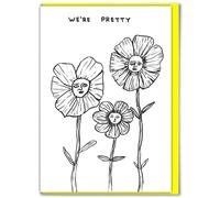 Brainbox Candy Official David Shrigley - Funny Birthday Cards Humorous Happy Birthday ‘Pretty Flowers’ Perfect For Best Friends Mates Him- Sold Exclusively