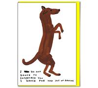 Brainbox Candy Official David Shrigley - Funny Happy Birthday Card - 'Dancing Dog' - Perfect For Friends Mates Him Her Boyfriend Girlfriend Partner - Sold