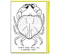 Brainbox Candy Official David Shrigley - Funny Happy Birthday Card - 'Giant Crab' - Perfect For Friends Mates Him Her Boyfriend Girlfriend Partner - Sold