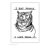 Brainbox Candy Official David Shrigley 'I Eat People' Funny Humorous Feint Lined A6 Notebook