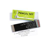 Brainbox Candy - Official David Shrigley - Pencil Gift Set - 6 Pack - Workplace Humour - Funny Stationery - Novelty Gift Ideas - Birthday Christmas - For Him Her Men Women Friends
