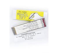 Brainbox Candy - Official David Shrigley - Pencil Gift Set - 6 Pack - Workplace Humour - Funny Stationery - Novelty Gift Ideas - Birthday Christmas - For Him Her Men Women Friends