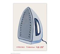 Brainbox Candy Official David Shrigley Postcard - 'Creases Threaten Our Way Of Life' - Funny Postcards - David Shrigley Art - A6 Print - Artistic Postcard