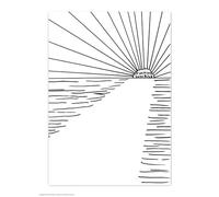 Brainbox Candy Official David Shrigley Postcard ‘Fucking Sunrise’ - Rude Postcards - David Shrigley Art - A6 Print - Artistic Postcard