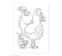 Brainbox Candy Official David Shrigley Postcard ‘Lay An Egg’ - Funny Postcards - David Shrigley Art - A6 Print - Artistic Postcard