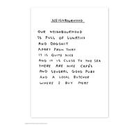 Brainbox Candy Official David Shrigley Postcard ‘Neighbourhood’ - Rude Postcards - David Shrigley Art - A6 Print - Artistic Postcard